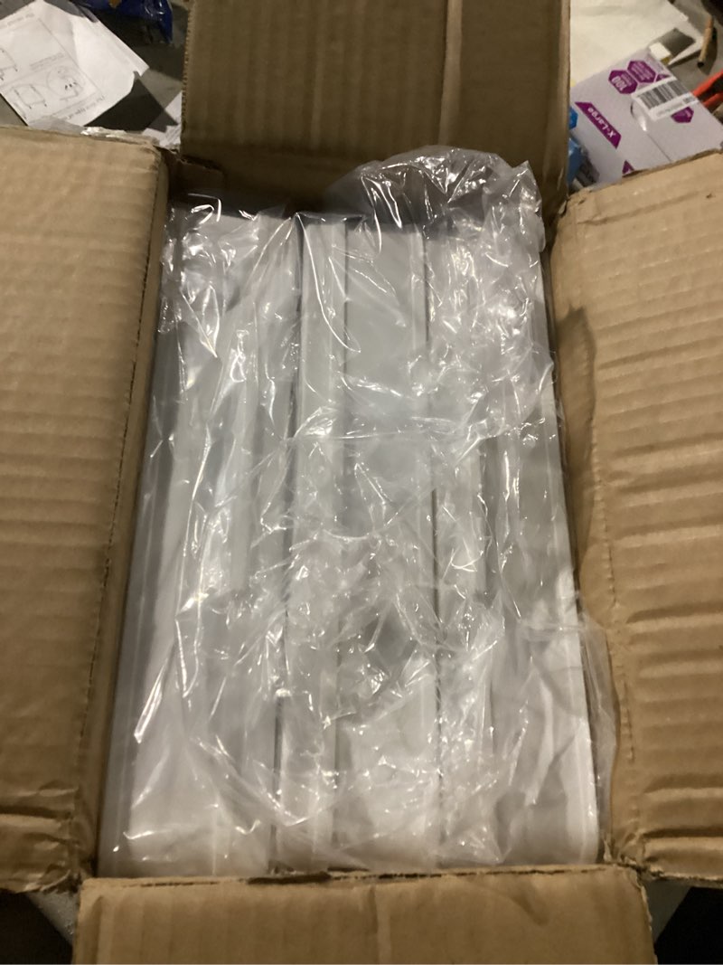 Condition photo showing Good Condition for Storage Bins with Lids and Wheels (3-Pack) – Collapsible, Stackable Plastic Folding Storage Box with Doors for Organizing Clothes, Food, Camping, Home & Garage