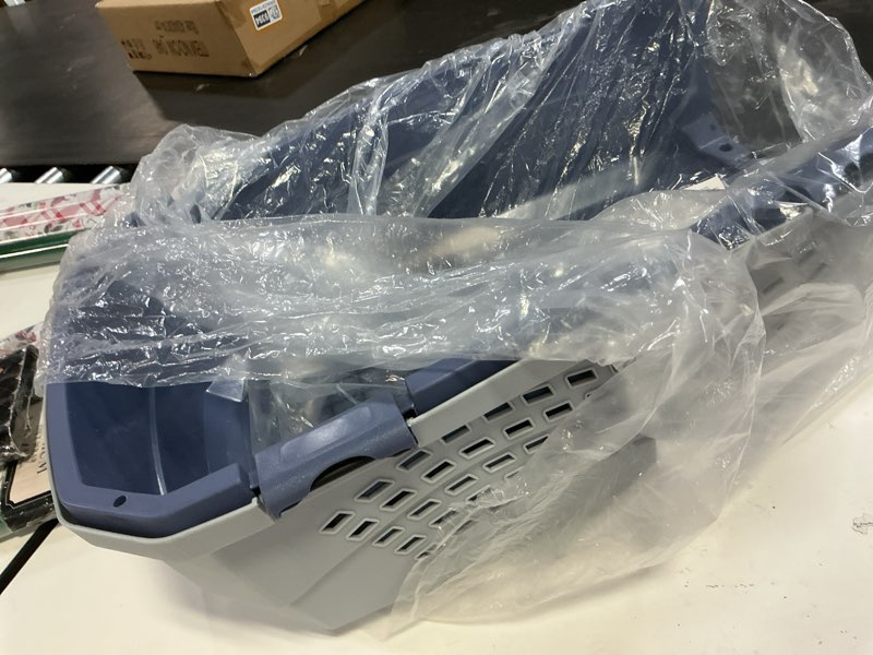 Condition photo showing Good Condition for Amazon Basics 2-Door Top-Load Hard-Sided Dogs, Cats Pet Travel Carrier, Gray & Blue, 22.8"L x 15.0"W x 13.0"H Gray & Blue 22.8"L x 15.0"W x 13.0"H