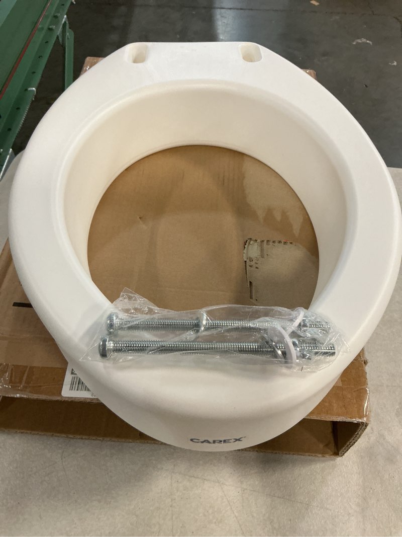 Condition photo showing Good Condition for carex raised toilet seat elevator with easy installation, adds 3.5 in height, white, 300 lb limit