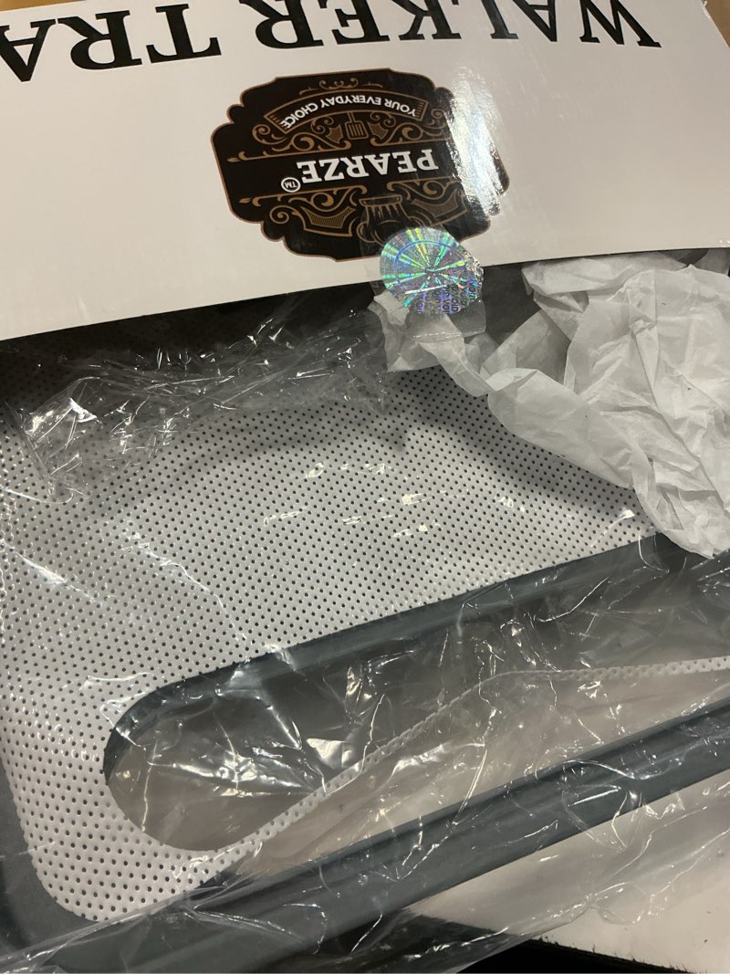 Condition photo showing As Is for walker tray for folding walker with cup holders, non-slip mat & bag - adjustable universal plastic food table for seniors - detachable guardian accessories - removable walker trays for rolling walker