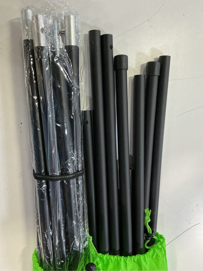 Condition photo showing Good Condition for sanlike aluminum tent poles for tarp - 75in collapsible poles for awnings, canopy, rain fly, shelter - 4 sets-5 sections black-5 sections-4 set