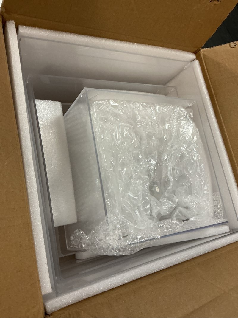 Condition photo showing Good Condition for leinuosen 7 pcs large buffet risers set 6" to 12" acrylic display box catering dessert table riser food display decorative stand with hollow bottom for catering supplies(clear, square) clear 6" to 12" square