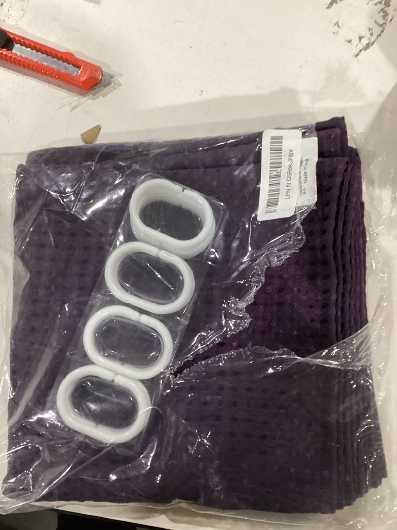 Dynamene Stall Fabric Shower Curtain - 36x72 Waffle Weave Weighted Cloth Shower Curtains for Bathroo