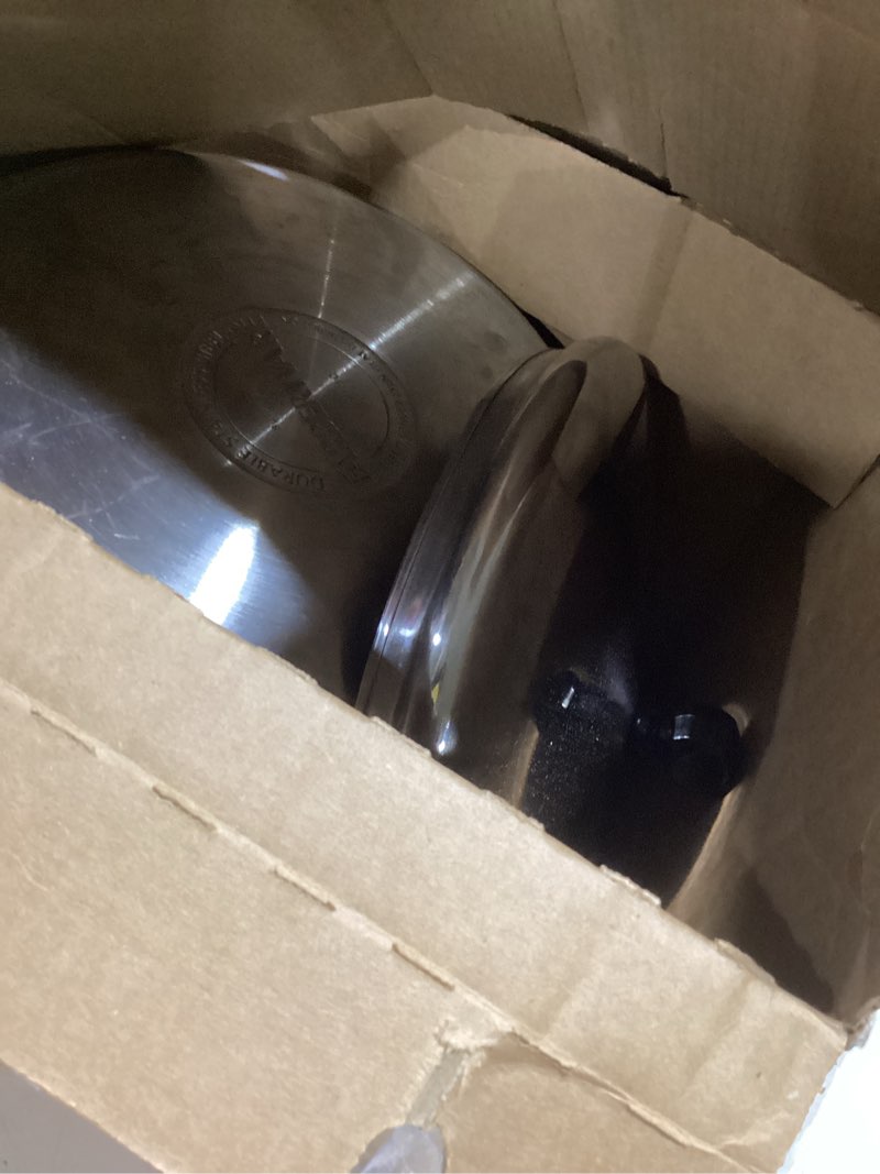 Condition photo showing As Is for Farberware Classic Stainless Steel 8-Quart Stockpot with Lid, Stainless Steel Pot with Lid, Silver