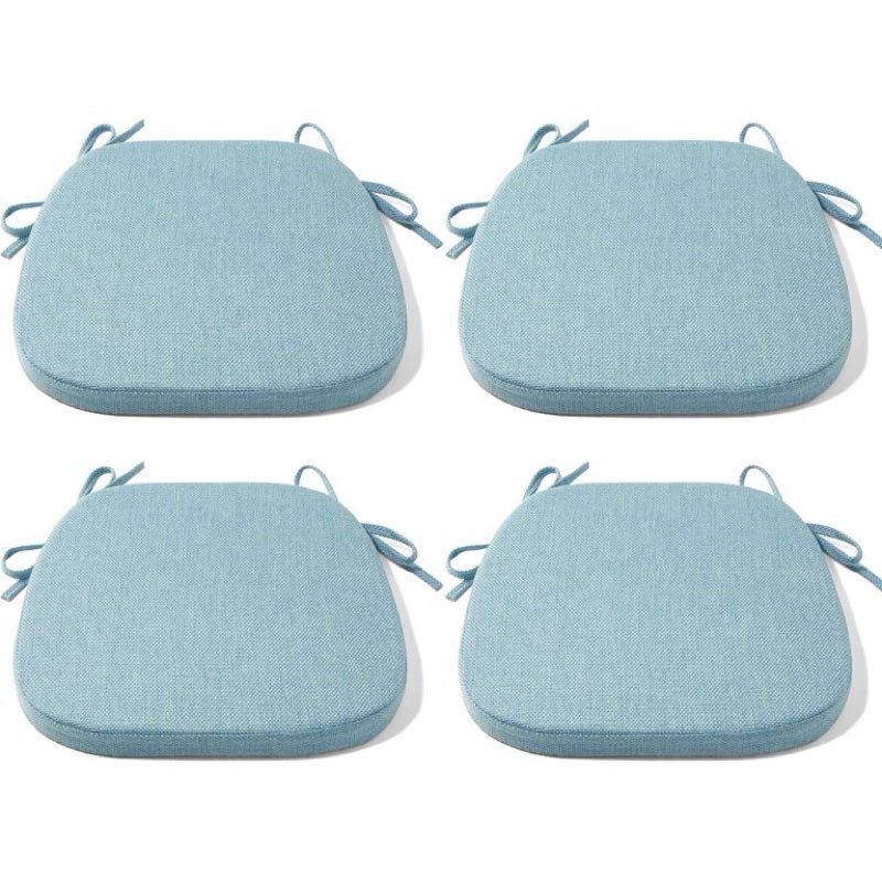 Tromlycs U Shaped Kitchen Chair Seat Cushion Pad for Dining Room Chairs with Ties Teal Set of 4