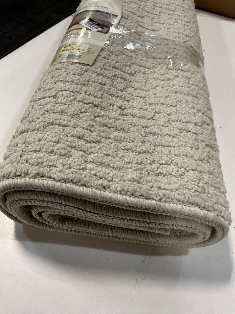 Condition photo showing Good Condition for 2 x7  runner solid washable rug tan - made by design™