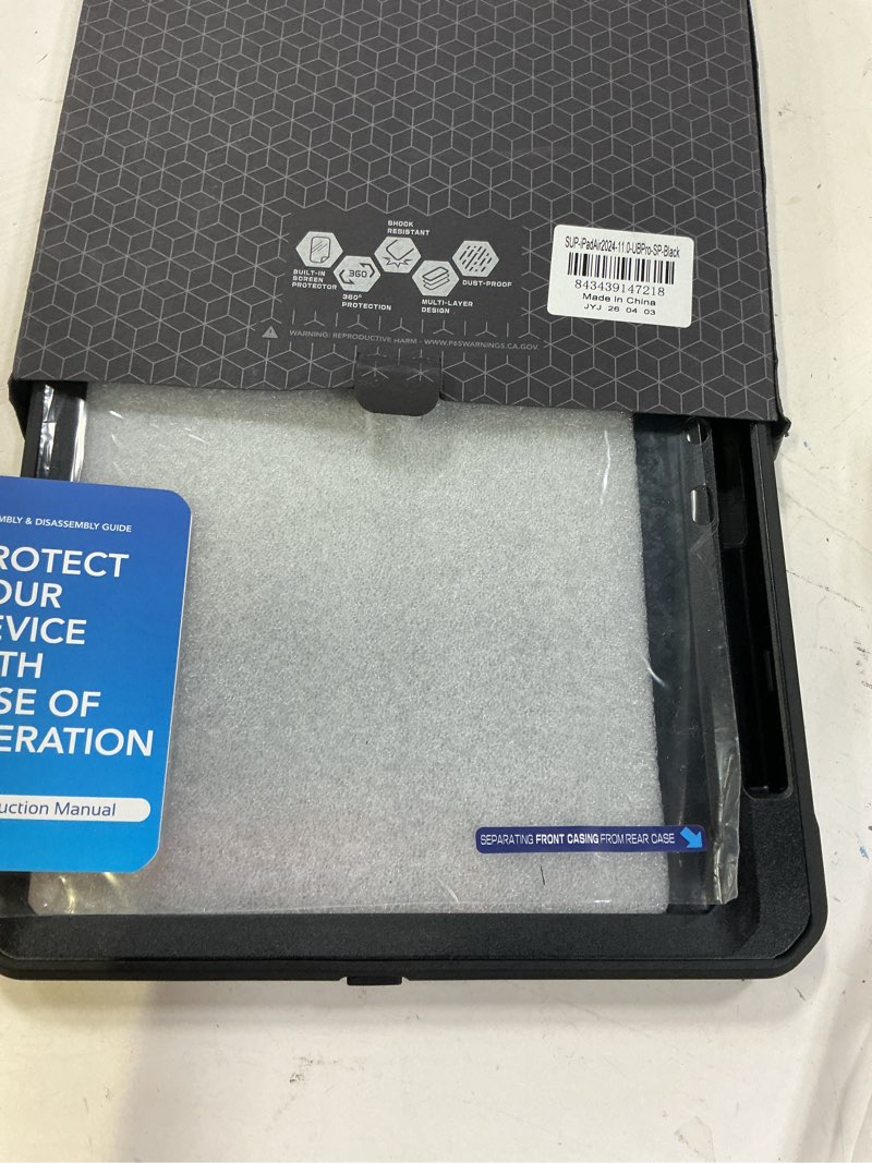 Condition photo showing New/Like New for supcase for ipad air 11 inch case m4/m3/m2 (2026/2025/2024), [built-in screen protector & pencil holder & stand] rugged protective cover for ipad air 10.9 inch 5th/4th generation (2022/2020), black ipad air 11 inch black