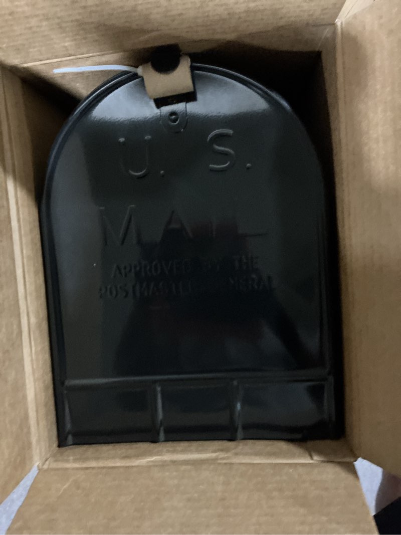 Condition photo showing Good Condition for architectural mailboxes stanley jumbo galvanized steel post mount black mailbox