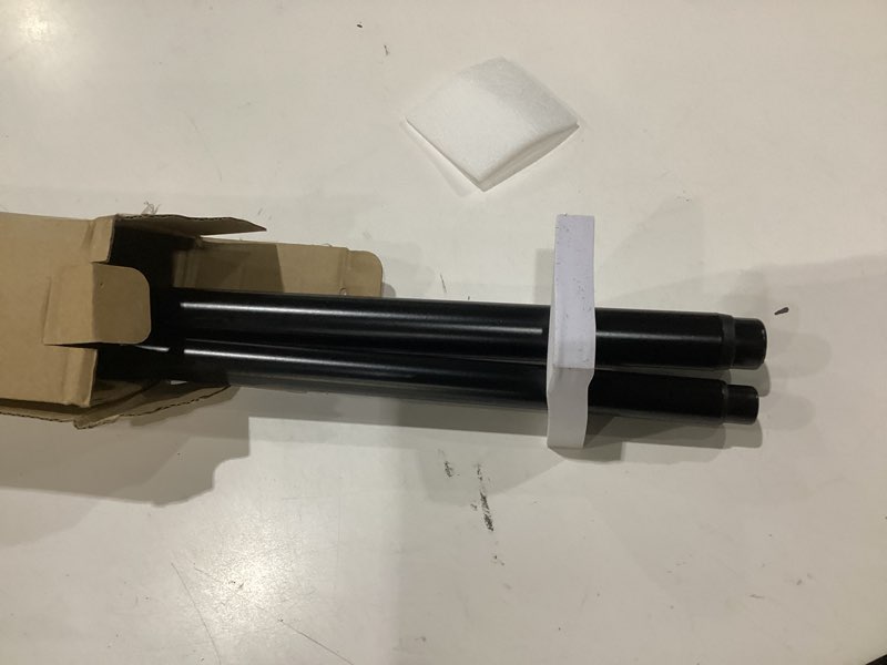 Condition photo showing As Is for kamanina 1 inch double curtain rod 36 to 72 inches (3-6 feet), black heavy duty curtain rods for windows, telescoping double drapery rods with end caps, fewer rods, faster setup black 36-72"