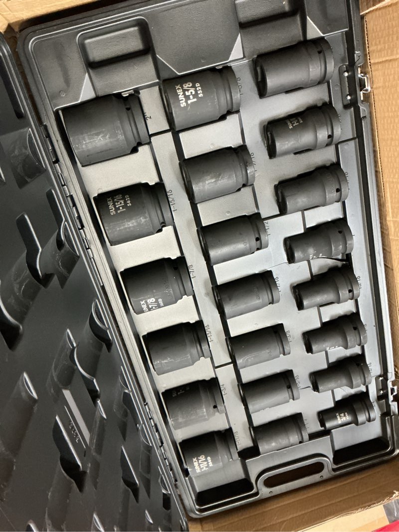 Condition photo showing New/Like New for SUNEX TOOLS 5693 1-Inch Drive SAE Deep Impact Socket Set, 21 piece 1" Dr SAE Deep Impact Socket Set, 21 PC 1" Dr SAE Deep Impact Socket Set, 21 PC