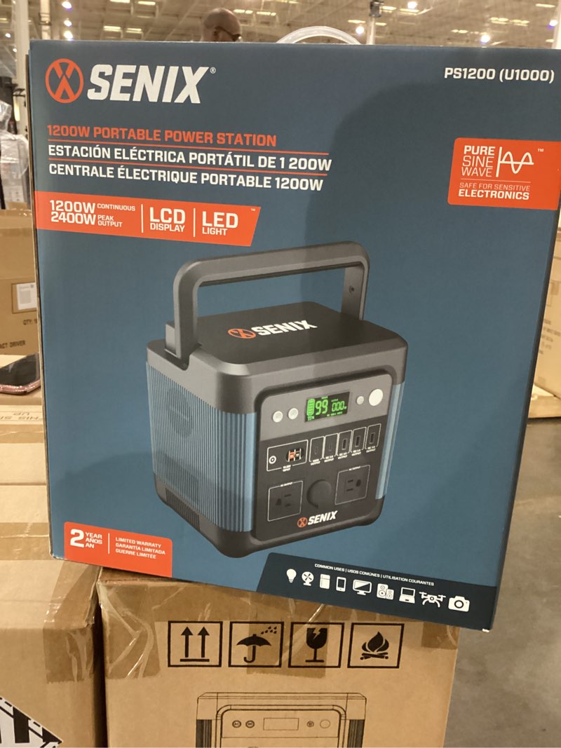 Condition photo showing New/Like New for portable generator, 1,200 w rated, 2,400 w surge