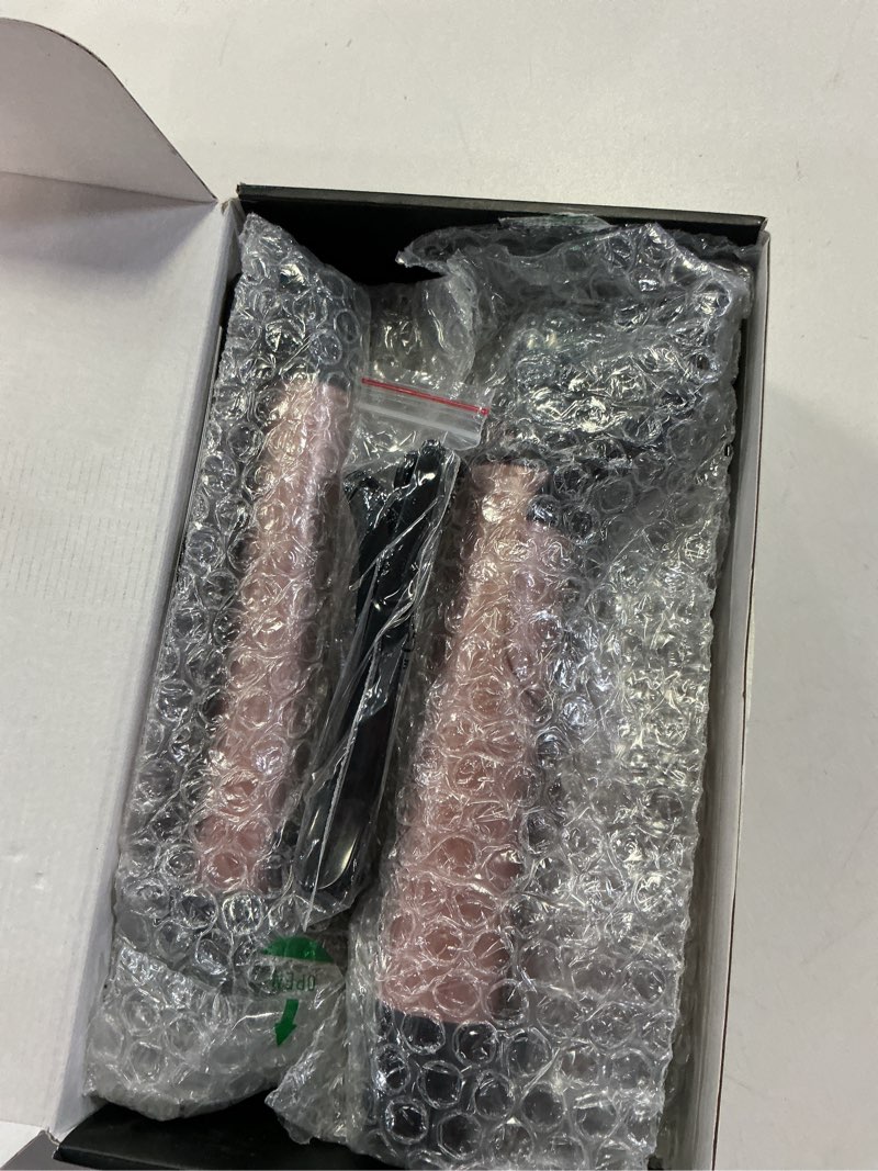 Condition photo showing Good Condition for Automatic Rotating Curling Iron Set, 3 in 1 Dual Voltage Ceramic Wand with 1" 1.25" 1.5" Barrels, Ionic Technology, 3 Heat Settings, Fast Heating for Beach Waves & Travel Rose Gold