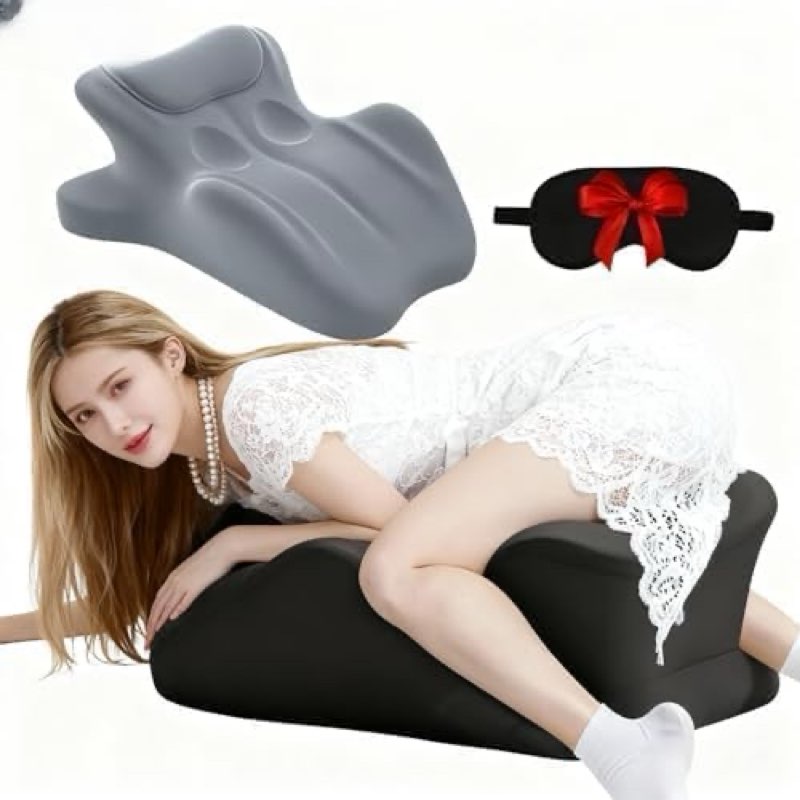 memory foam ergonomic wedge pillow - 27° lift support cushion for sleeping, reading & prone position
