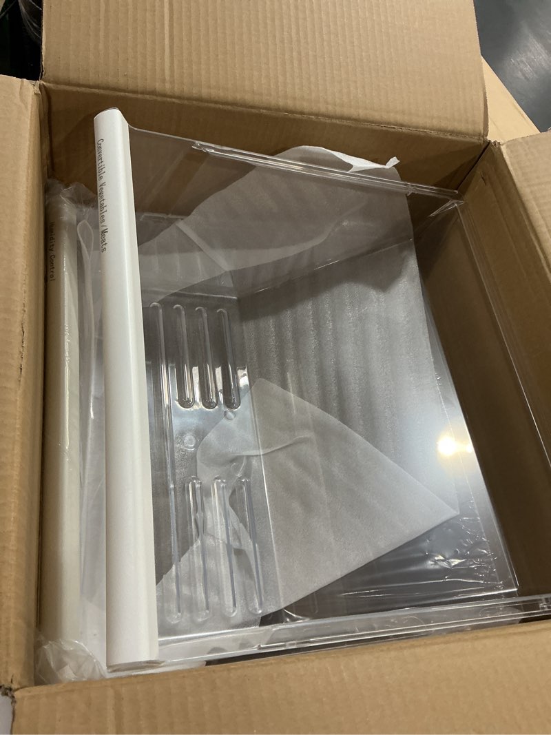 Condition photo showing As Is for [2 Pack] Upgraded 2188656 Fridge Crisper Drawer Humidity Control Drawer UPPER & 2188664 Crisper Bin LOWER for Whirlpool Fridge Crisper Drawer,Kenmore Whirlpool Refrigerator Drawer Replacement Parts