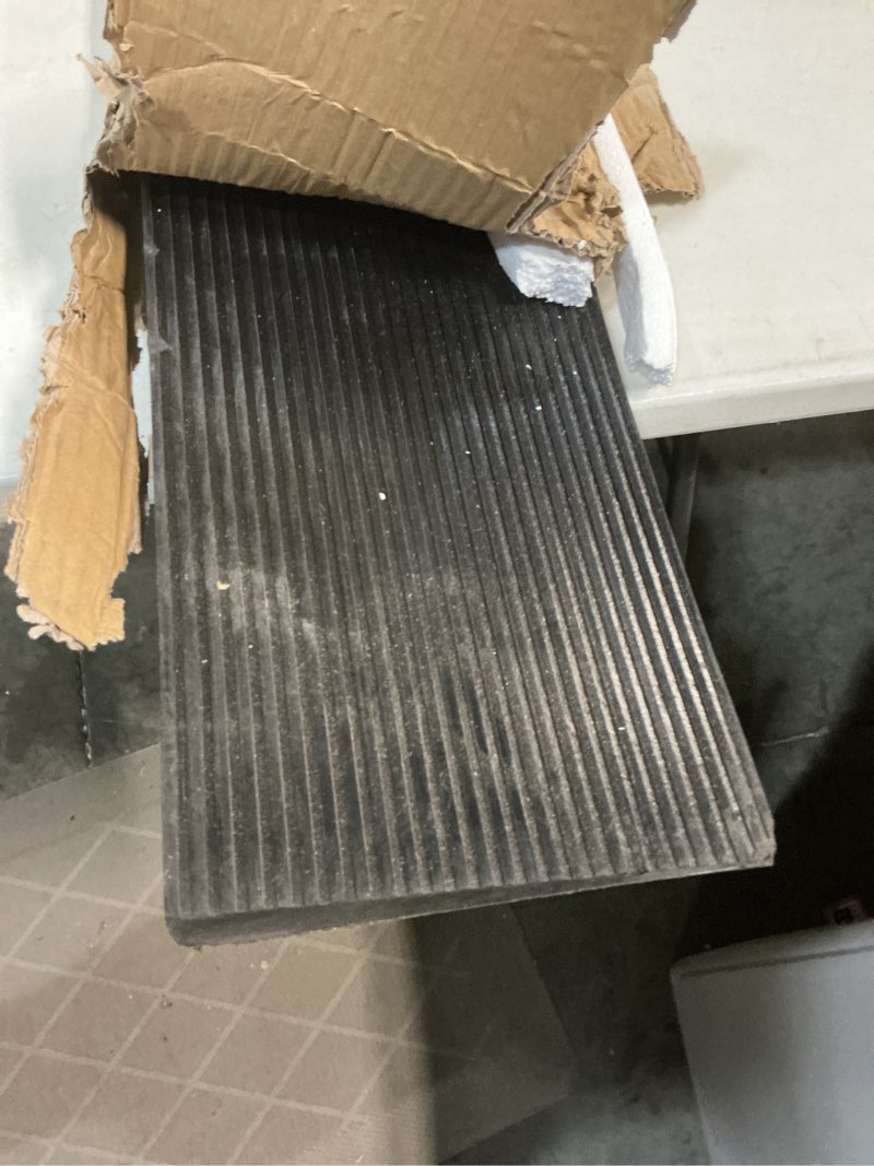 Condition photo showing As Is for 1.5'' rise threshold ramp for doorways, 2204 lbs capacity rubber threshold ramp, non-slip driveway curb ramps handicap ramp for wheelchair scooter stroller, cuttable & adjustable size