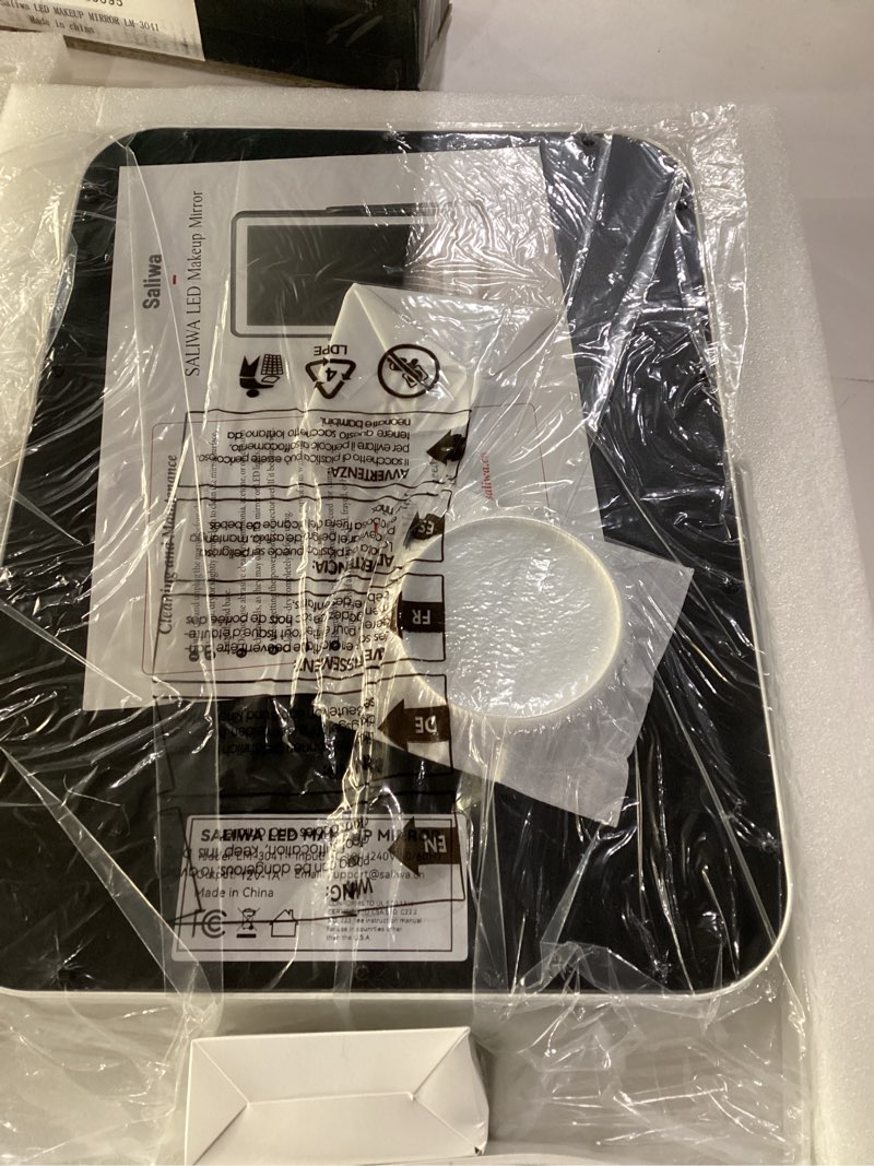 Condition photo showing New/Like New for Saliwa Vanity Mirror with Lights, Lighted Makeup Mirror with 3 Modes, 10X Magnification Mirror, Stepless Brightness, 360° Rotation, Christmas & Valentine’s Gifts for Women, Daughter, Mom, Her 18.5"L x 14"W