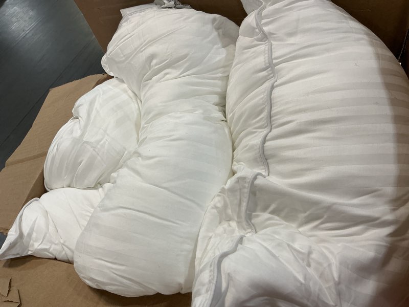 Condition photo showing As Is for beckham hotel collection bed pillows king size set of 2 | down alternative pillow for back, stomach or side sleepers king white