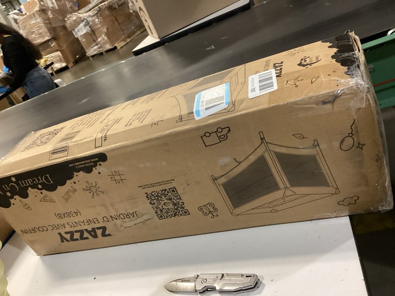 Condition photo showing Good Condition for dream on me zazzy portable playard with bassinet - 360° mesh visibility, quick folding travel friendly design, carry bag and foldable mattress pad included, compact and lightweight - gray