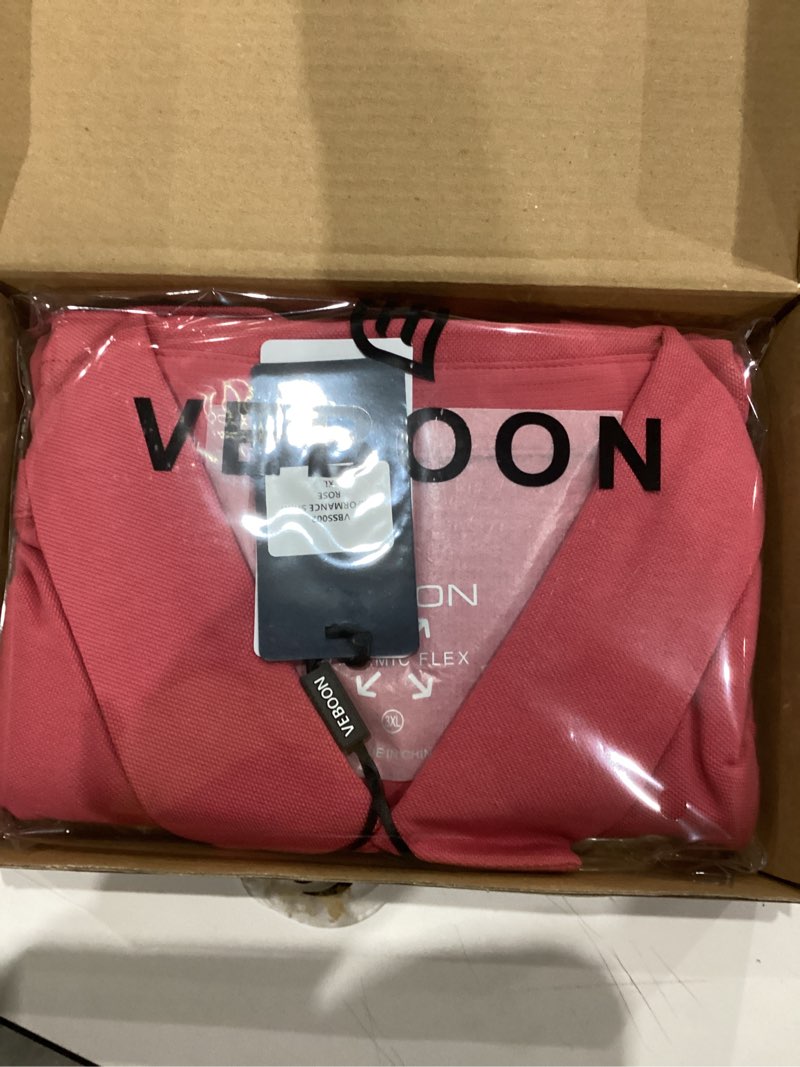 Condition photo showing As Is for VEBOON Men's Short Sleeve Button Down Shirts Cotton Lightweight Stretch Moisture Wicking Dress Shirt with Pocket