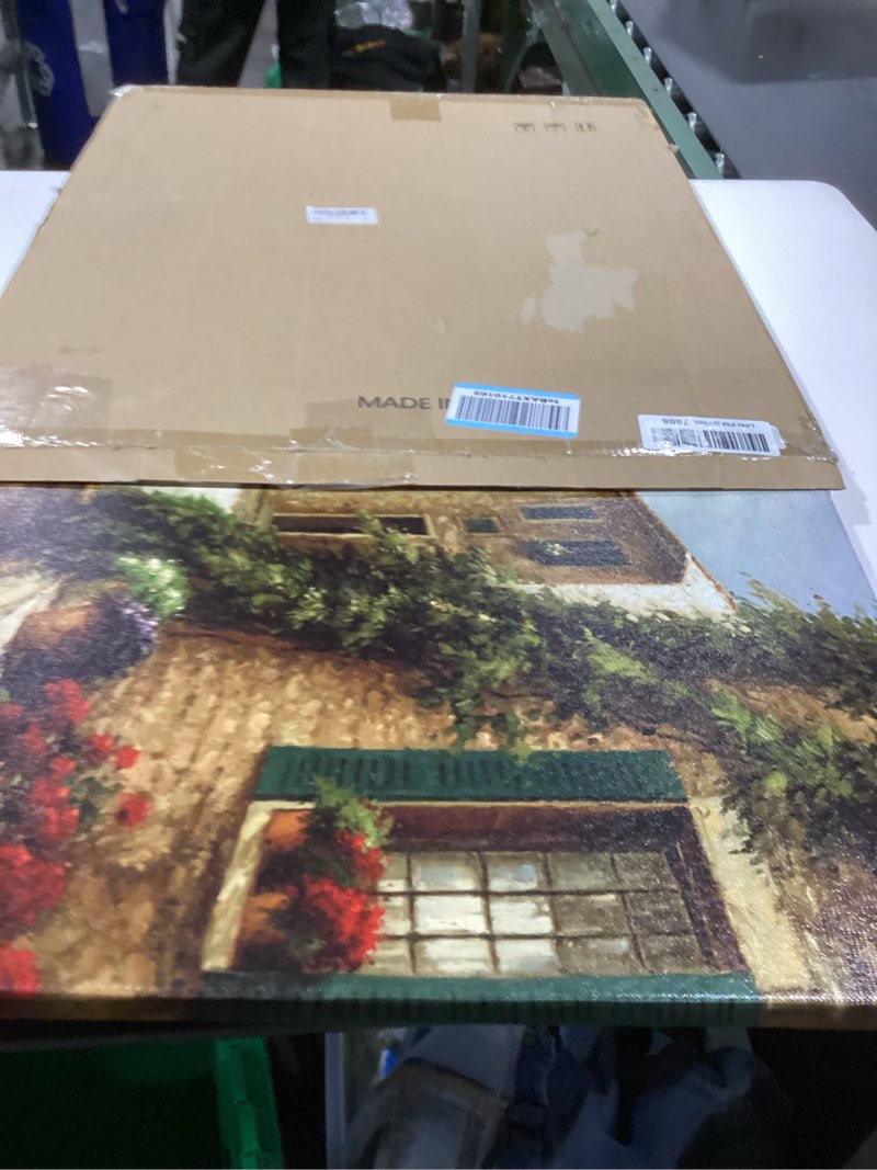 Condition photo showing Good Condition for italy town painting tuscany wall art streets of mediterranean towns canvas prints landscape picture framed ready to hang farmhouse decor 20 x 24 inch