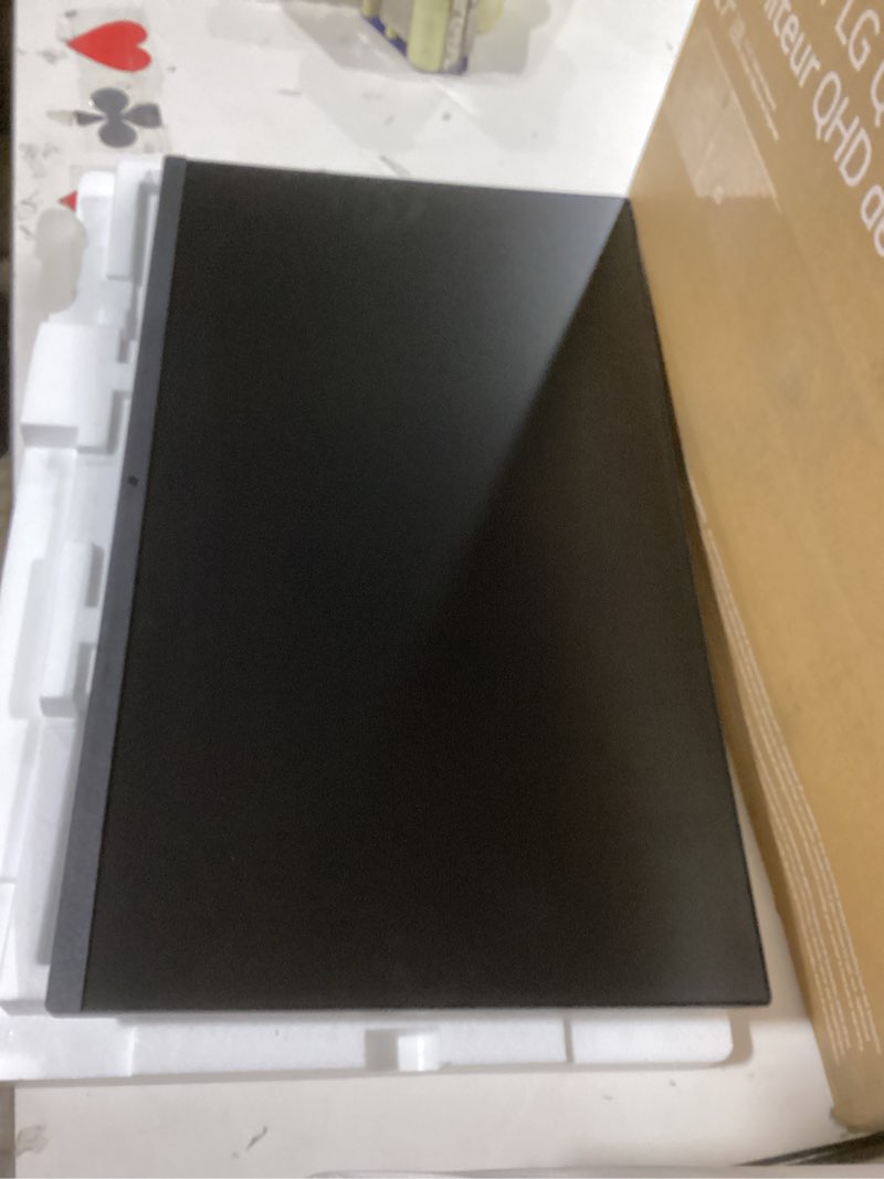 Condition photo showing As Is for LG 27U631A-B 27-inch QHD (2560 x 1440) IPS Computer Monitor, 100Hz, 5ms, HDR10, Reader Mode, Flicker Safe, HDMI, USB Type-C 15W PD, Black