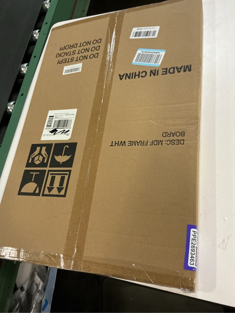 Condition photo showing New/Like New for 4 THOUGHT Dry Erase Board, 18 x 24 in Magnetic Whiteboard Black Vintage Wood Frame Wall-Mounted White Board Decorative Notice Board for School, Office, Home, Kitchen with 8 Magnets 4 Markers 1 Eraser Pure Black 24" x 18"