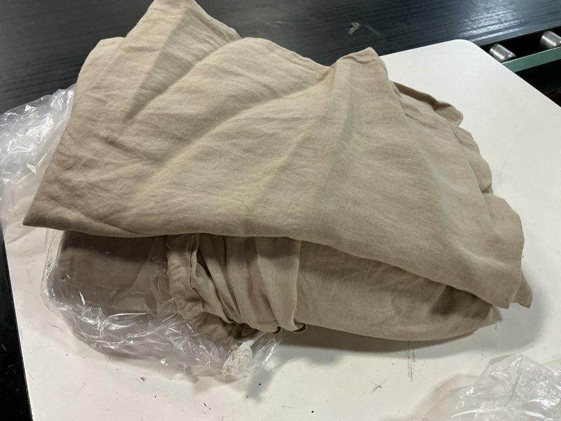 Condition photo showing Good Condition for european linen duvet cover set, king/cal king, toffee