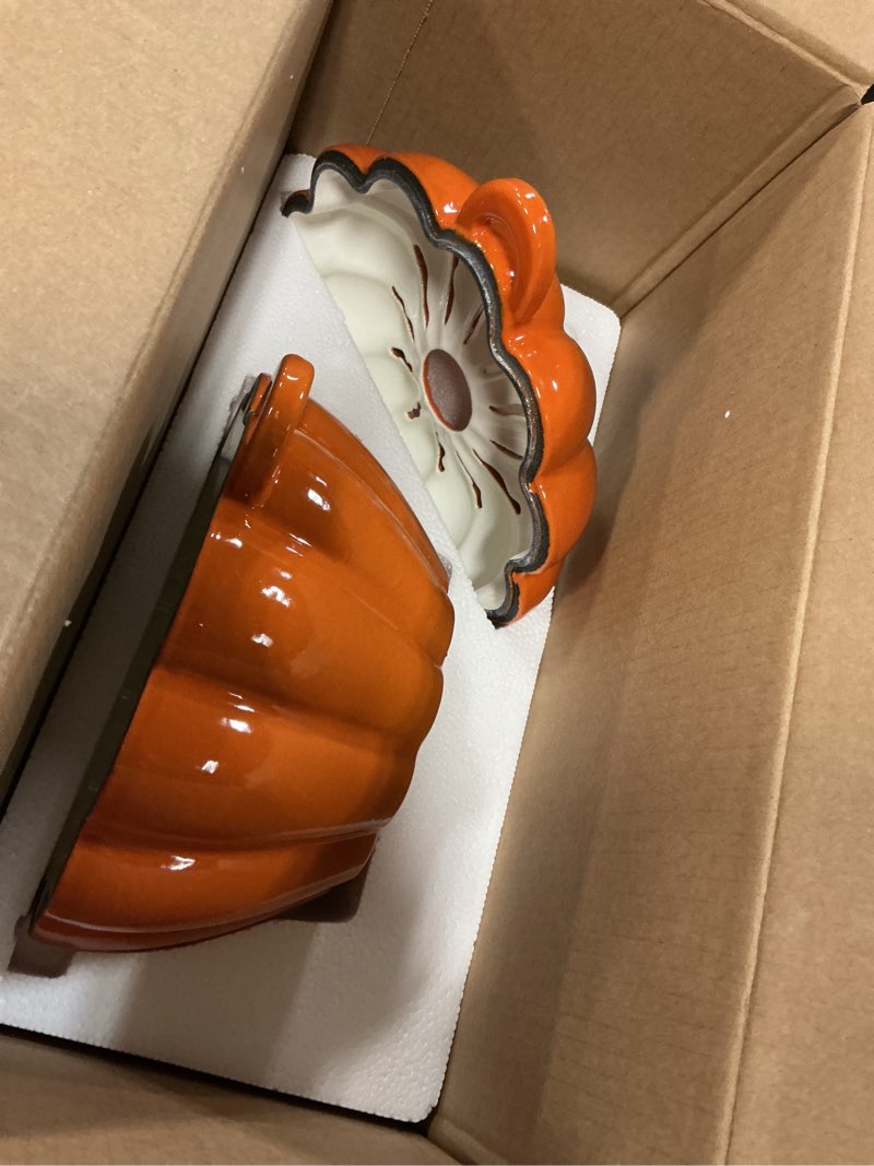 Condition photo showing New/Like New for Wood Stove Steamer, Cast Iron Fireplace Humidifier, 2.4 Quart Capacity, Pumpkin Wood Stove and Fireplace Accessories for Decoration and Gifts