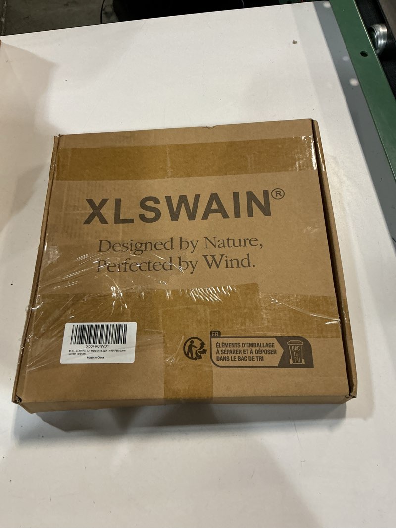 Condition photo showing New/Like New for 54” Metal Wind Spinner Outdoor Decor, Double Layer 360° Rotating Kinetic Sculpture, Rustproof Weather-Resistant Yard Art for Patio Lawn, Wind Spinners for Yard and Garden (Bronze)