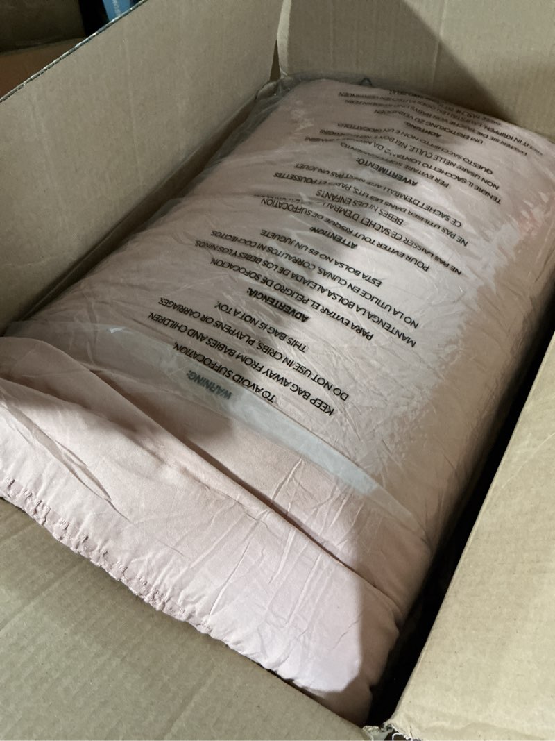 Condition photo showing Good Condition for phf soft waffle comforter set queen size- comfy breathable waffle weave comforter with 2 pillow shams, 3 pieces less snagging lightweight textured bedding set for all season, rose pink rose pink queen