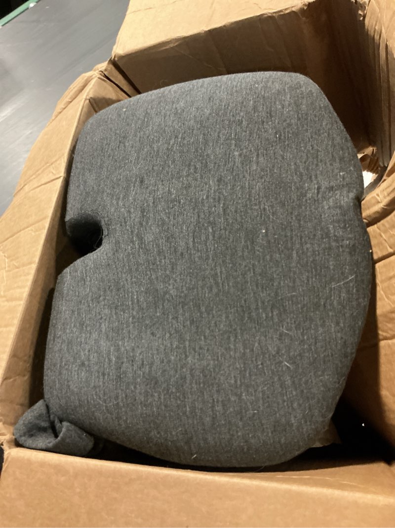 Condition photo showing Good Condition for ergonomic seat cushion with adjustable strap, memory foam office chair seat cushion with l-shaped design, car seat cushion fits for truck driver semi truck, gaming chair, desk, light&dark gray dark gray+light gray