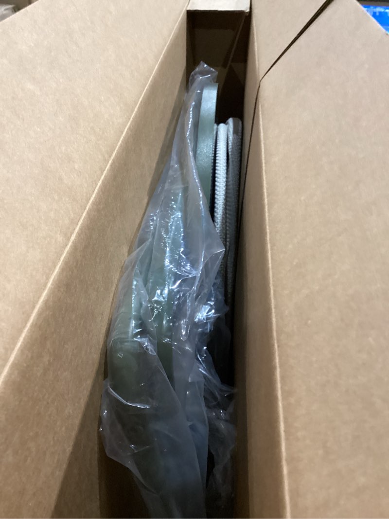 Condition photo showing As Is for VASAGLE LILEA Collection - Small Round Side End Table, Modern Nightstand with Fabric Basket, Forest Green and Cream White ULET223C80 Forest Green + Cream White Round