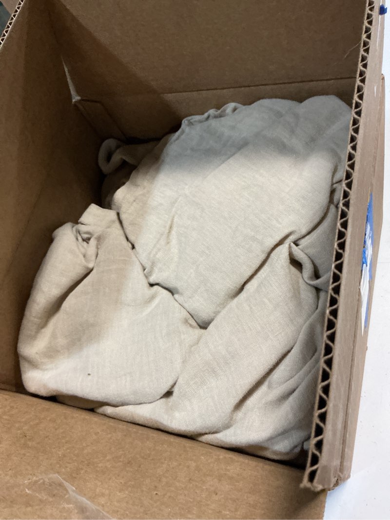 Condition photo showing As Is for quince european linen sheet set, queen, toffee