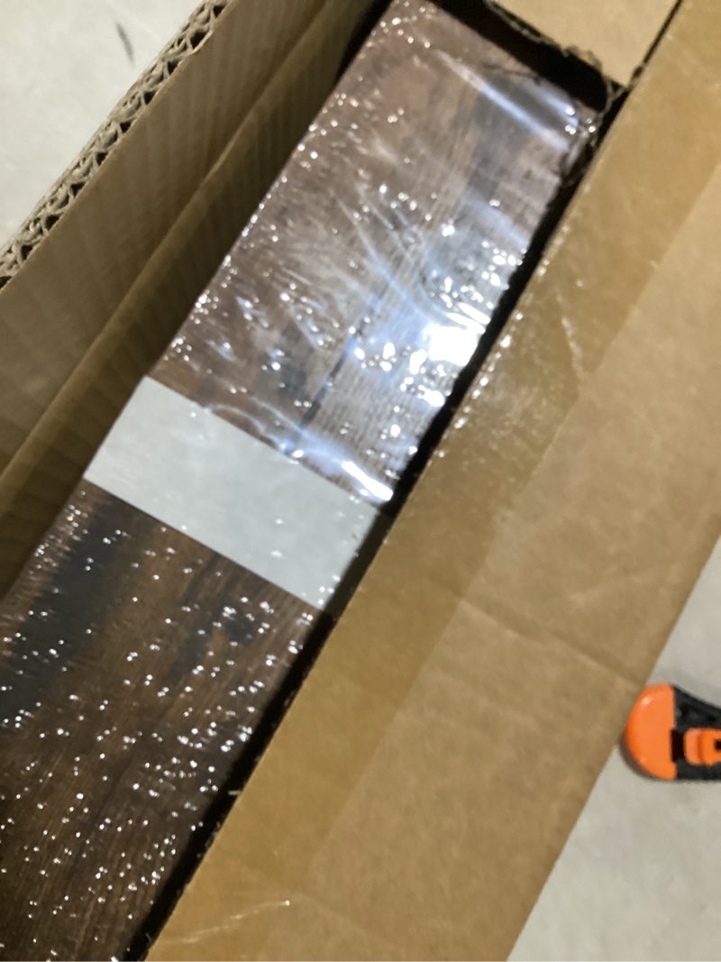 Condition photo showing Good Condition for upsimples floating shelves for wall, wall shelves for decor storage set of 6, wall mounted wood shelf for bedroom, living room, bathroom, kitchen, picture ledge shelf, brown brown 15.7in
