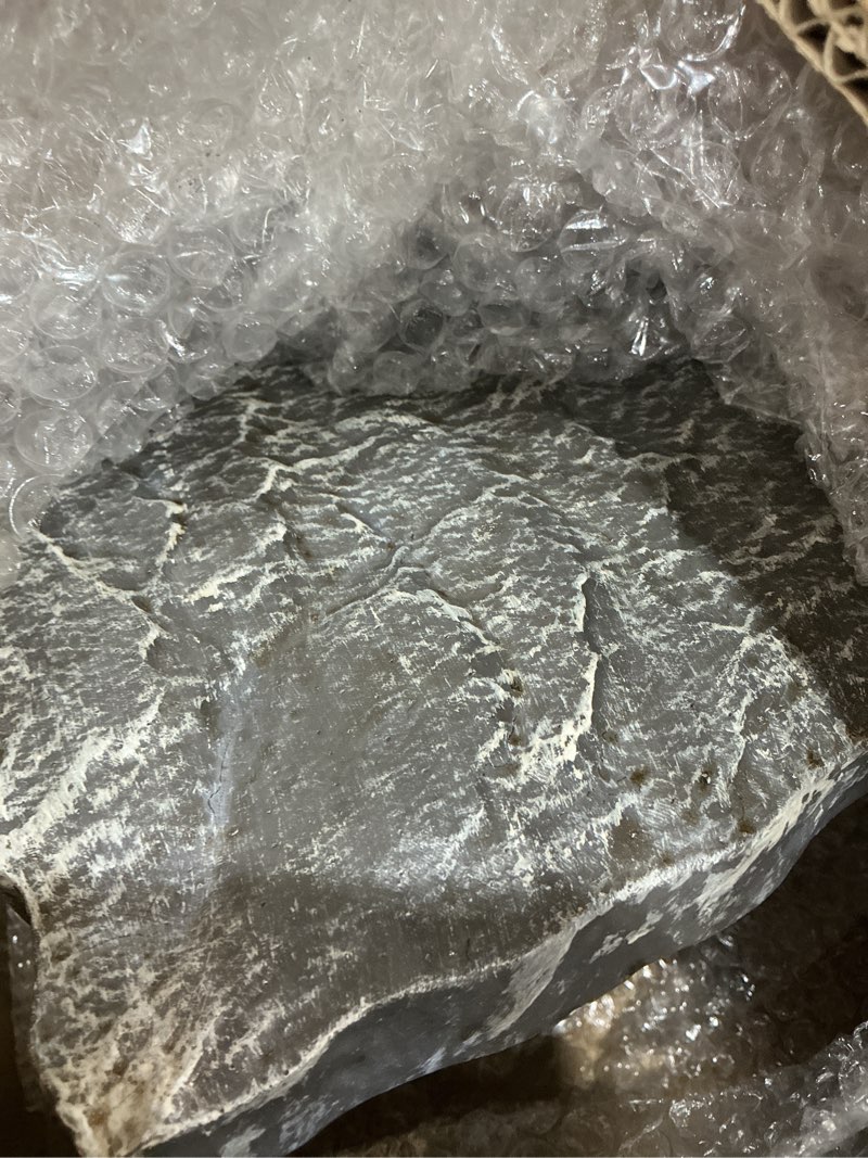 Condition photo showing Good Condition for pond waterfall spillway with cover, 8 inch wide weir, fake rock waterfalls spillway kit for outdoor pond garden water features, includes waterfall box, rock lid, barb adaptor, hose clamp