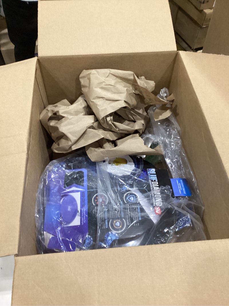 Condition photo showing Good Condition for Blue Diamond 12" Nonstick Frying Pan with Lid, Diamond Infused PFAS & PTFE-Free Ceramic Skillet, Dishwasher & Oven Safe, Stay Cool Handle, Durable Non Toxic Metal Utensil Safe, Glass Lid, Blue Blue 12" Frying Pan Skillet with Lid