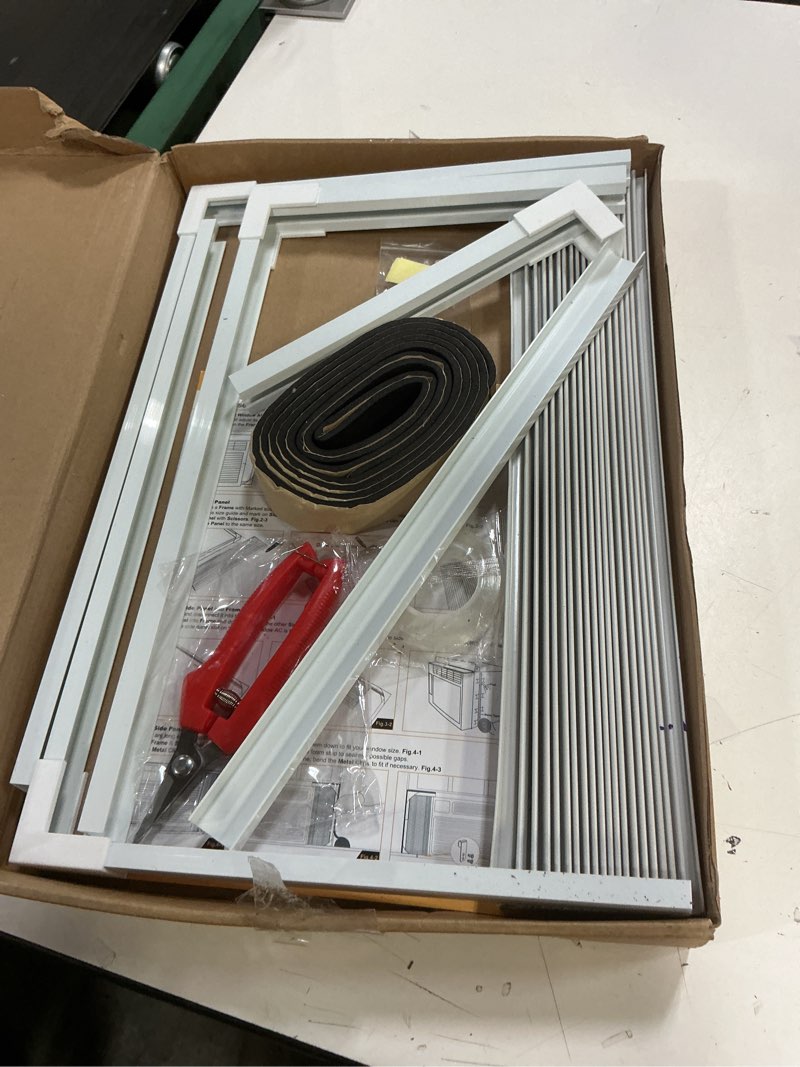 Condition photo showing As Is for window air conditioner side panels with frame,adjustable extra wide air conditioner side panels fits most 5,000-14,000 btu window ac units,window ac side panel curtain kit,2 pack fits for 5,000-14,000 btu ac units