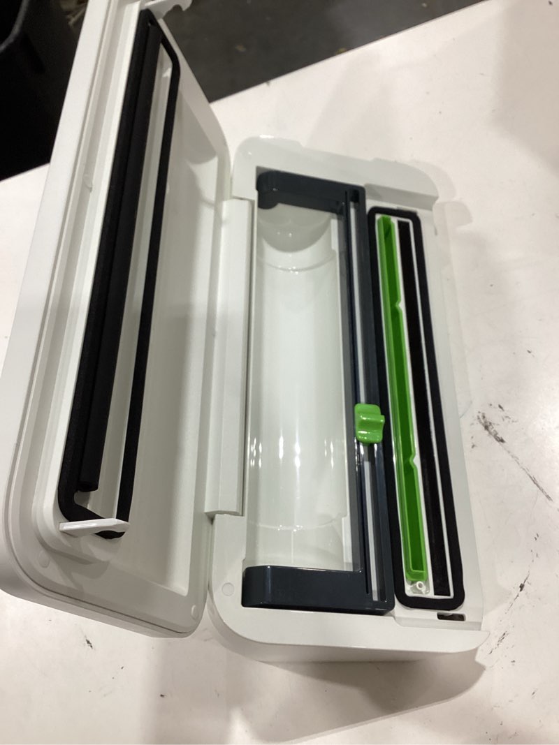 Condition photo showing As Is for foodsaver vs2150 vacuum sealing system, food vacuum sealer, white/silver white/silver vacuum sealer