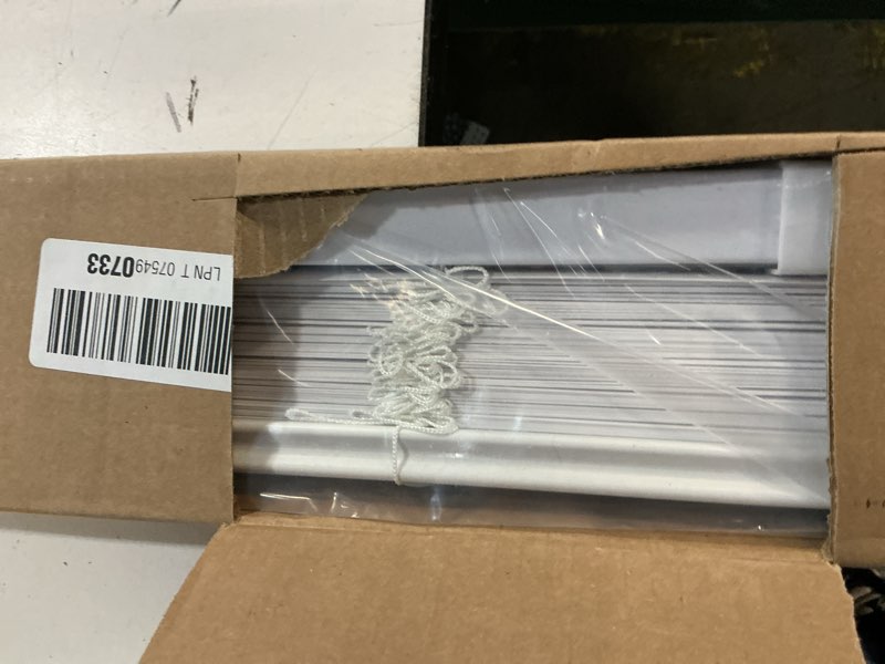 Condition photo showing Good Condition for lazblinds no tools no drill 1" vinyl mini blinds, cordless blinds for windows, light filtering horizontal window blinds & shades, 35" w x 72" h, white cordless-white 35" w x 72" h