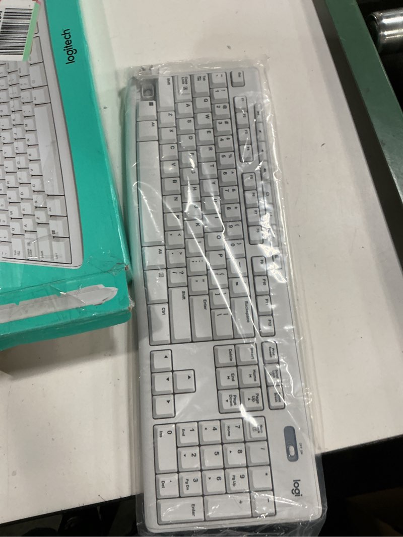 Condition photo showing As Is for logitech mk270 wireless keyboard and mouse combo for windows, 2.4 ghz wireless, compact mouse, 8 multimedia and shortcut keys, 2-year battery life, for pc, laptop - white off white 1 pack combo
