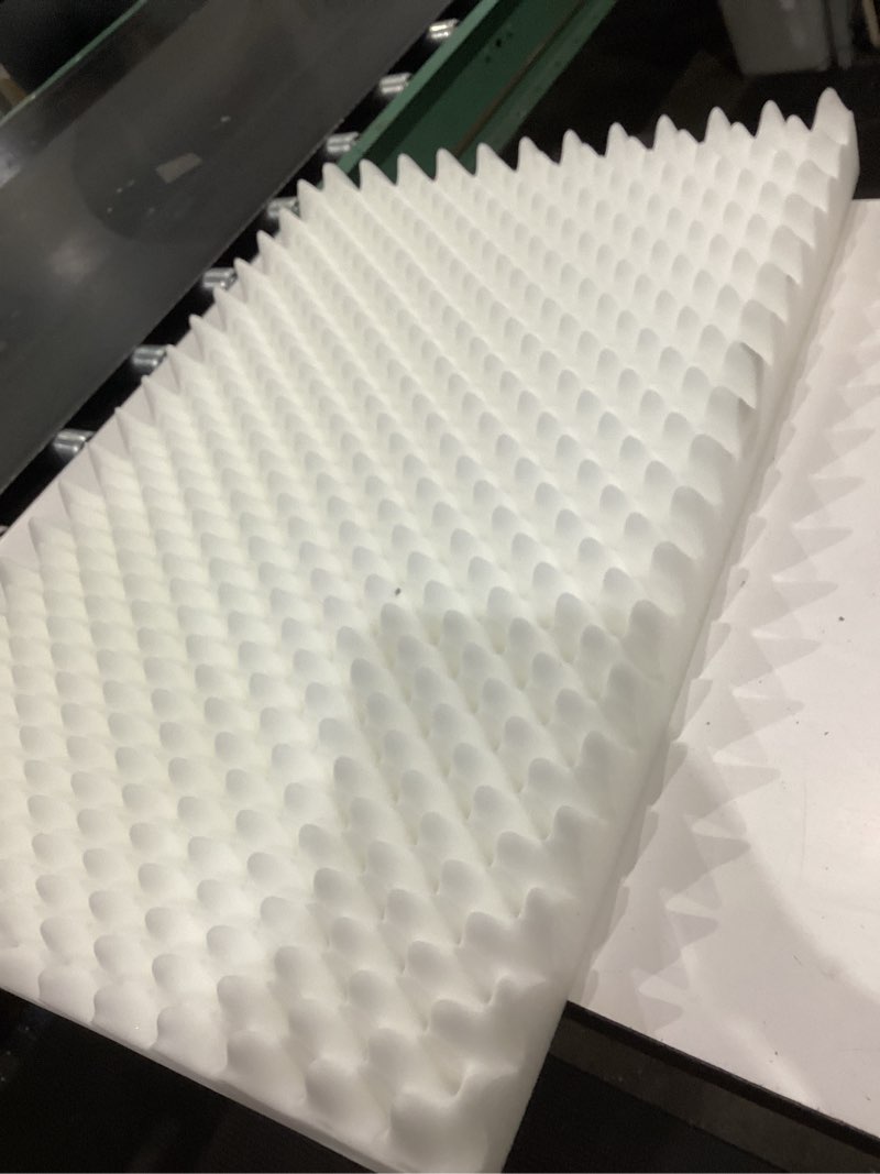Condition photo showing As Is for ak trading 2.5" thick certipur-us certified convoluted hospital mattress pad, egg crate foam foam sheet | mattress pad (medical bed, mattress topper, chairs) - made in usa (2.5" x 24" x 72"), white