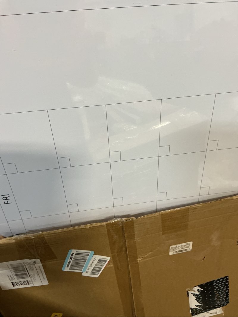 Condition photo showing New/Like New for cork board white board combo | 24"x18" linen bulletin board whiteboard for wall, double-sided magnetic dry erase corkboard for home, office, school, grey grey 24"x18"