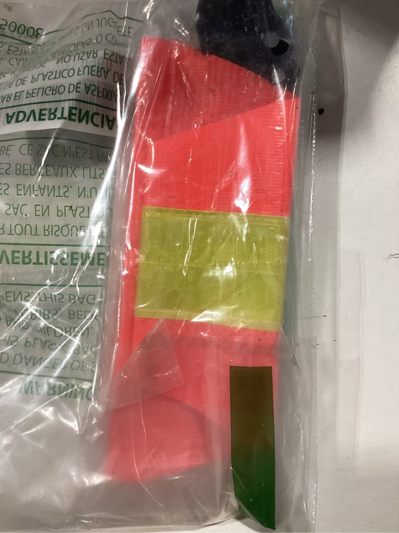 Condition photo showing New/Like New for golf cart safety flag pole kit, telescoping 5.4 ft pole with clamp mount, 8 x 12 in orange flag with reflective strip for atv, bike, trailer, wheelchair, mobility scooter