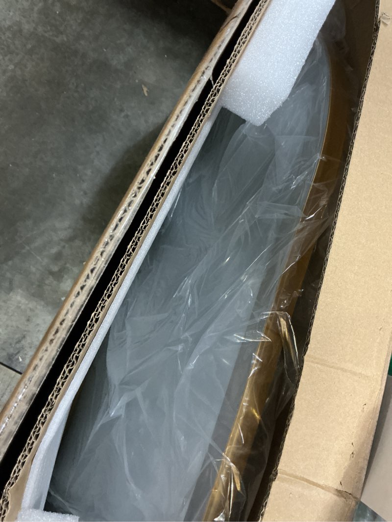 Condition photo showing New/Like New for arched led bathroom mirror, 22"x32" gold aluminum frame bathroom mirror with lights, lighted vanity mirror for wall, anti-fog, stepless dimmable, 3 color temperature vanity mirror gold 22"l x 32"w