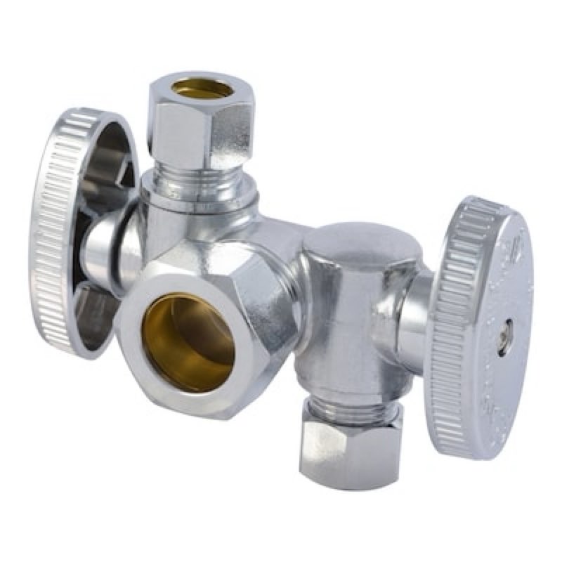 sharkbite 1/2-in compression x 3/8-in od compression brass quarter turn stop dual shut-