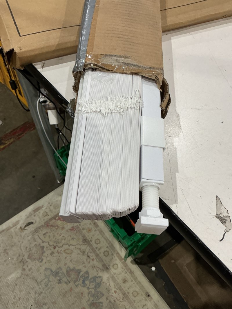 Condition photo showing Good Condition for unishades no drill blinds for windows 1" vinyl l-shaped slats cordless mini blinds for home, for window size 33" w × 64" h white white 33" w × 64" h