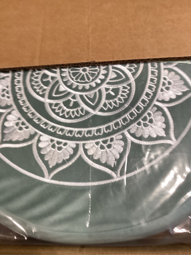 Condition photo showing New/Like New for florensi meditation cushion - comfortable floor pillow - traditional tibetan meditation pillow with beautiful velvet cover - large floor cushion seating for adults - premium yoga buckwheat bolster sage green