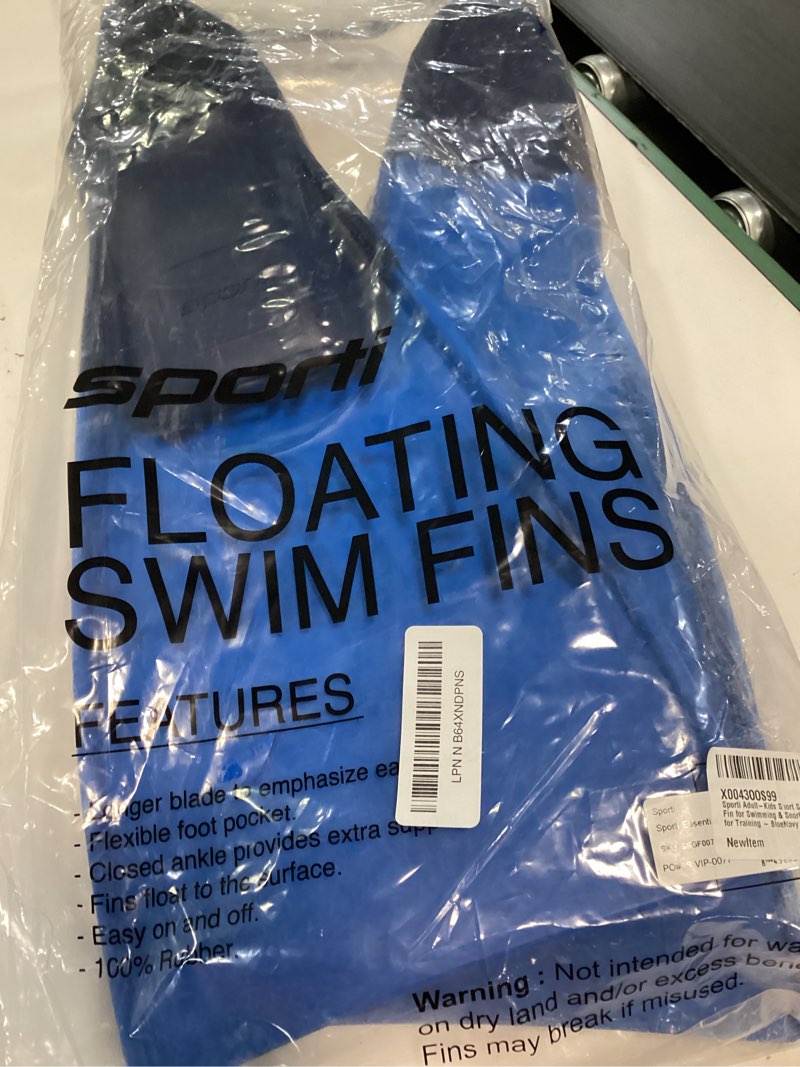 Condition photo showing Good Condition for sporti adult-kids swim fins for pool lap swimming - long floating fins for swimming & snorkeling - swim flippers for training m 8-9 / w 9-10 blue-navy