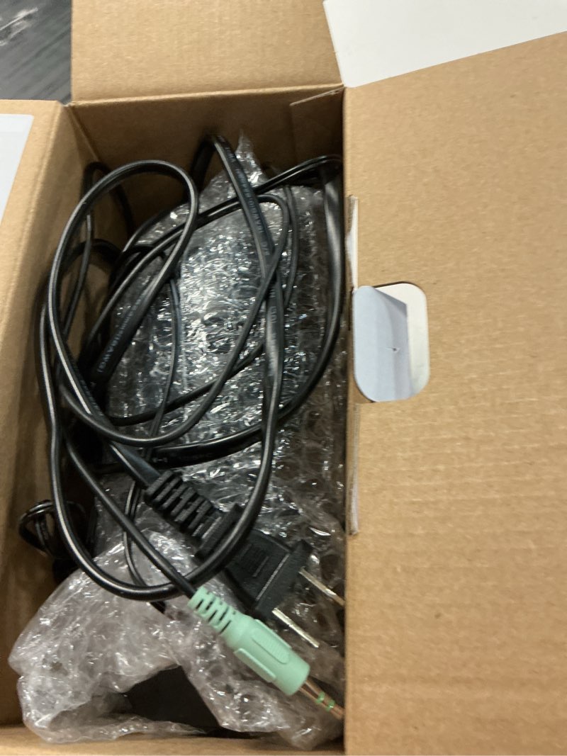 Condition photo showing Good Condition for onn ac powered computer speakers with volume and bass controls, 7.32" height