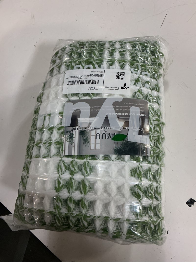 Condition photo showing New/Like New for tyuu waffle runner rug bathroom, long boho bathroom rugs non slip washable absorbent checkered bathroom mat quick dry cute bath mat, 72"x24" green and white white & green 2' x 6' (runner)